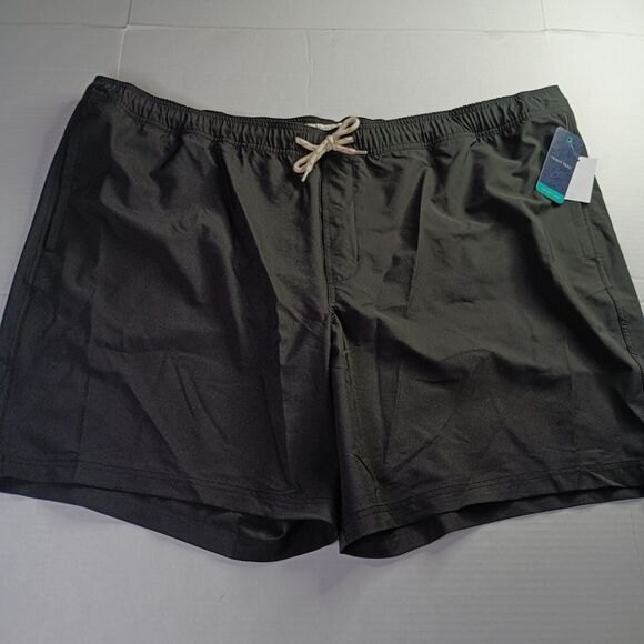 Trinity Coast Men's Big & Tall Swim Trunks 4XB Black Pockets 9" Inseam NWT - Picture 1 of 6